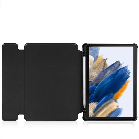 Husă pentru tastatură pentru Samsung Galaxy Tab A9+, Rotary 360° Leather, negru