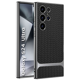 Huse pentru Samsung Galaxy S24 Ultra, GKK Woven Leather, negru