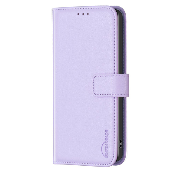 Cu clapetă pentru Samsung Galaxy S23 FE, BINFEN Wallet, violet + sticlă 9H