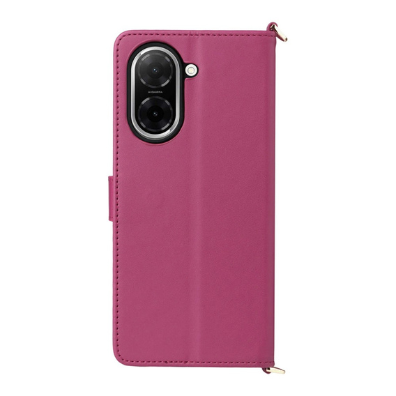 Carcasă cu clapetă pentru Xiaomi Redmi A5, Crossbody Leather Wallet, maroon