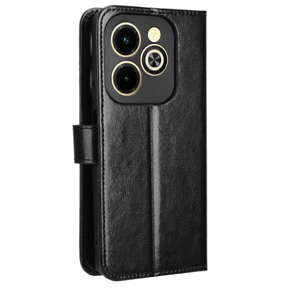 Cu clapetă pentru Infinix Hot 40i, Crazy Horse Wallet, negru