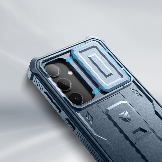 Husă blindată pentru Samsung Galaxy S24 Plus, Dexnor Full Body (Two Frames), albastru închis
