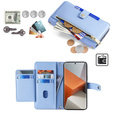 Cu clapetă pentru Xiaomi Redmi Note 13 Pro+, Wallet Zipper Pocket, albastru