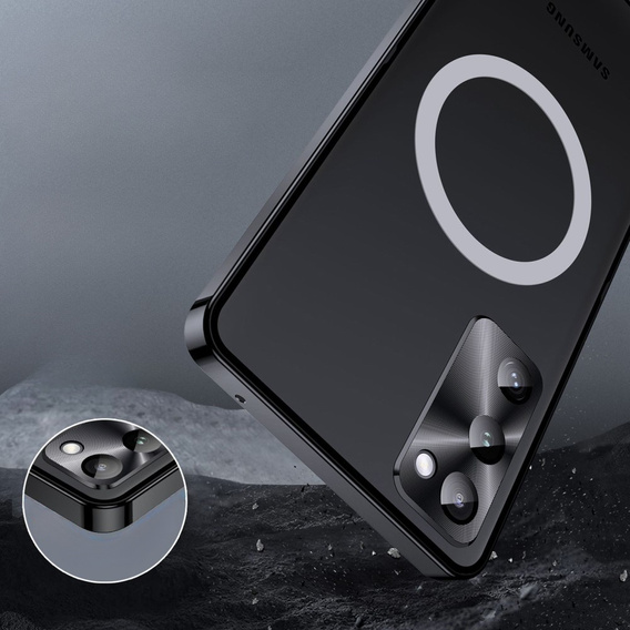 Carcasă de protecție pentru camera foto pentru Samsung Galaxy S20 FE, CamShield MagSafe, transparent / negru