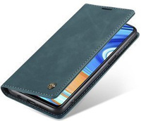 Husa CASEME pentru Xiaomi do Redmi Note 9s / 9 Pro, Leather Wallet Case, albastru