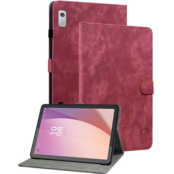 Huse pentru Lenovo Tab M9, Wallet Pen Slot, roșu