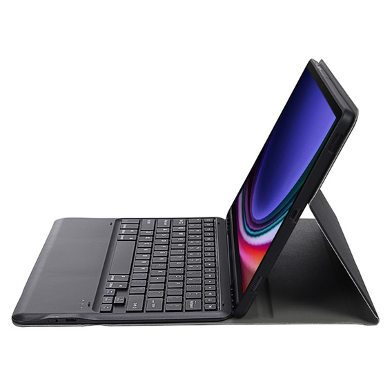 Carcasă + tastatură Samsung Galaxy Tab S9+, Leather Pen Slot, negru