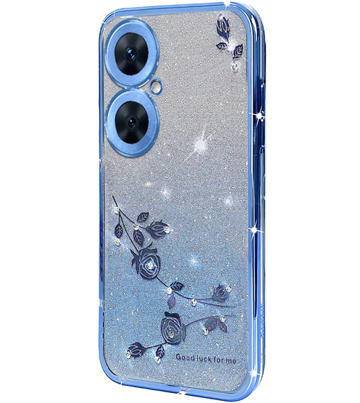 Husă pentru OnePlus Nord CE 3 Lite 5G, Glitter Flower,  albastru