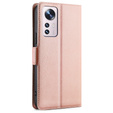 Cu clapetă pentru Xiaomi 12 Pro, Wallet, roz rose gold