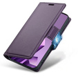 Husă pentru Infinix Note 50 Pro, ERBORD Glossy Litchi, portofel cu clapetă, violet