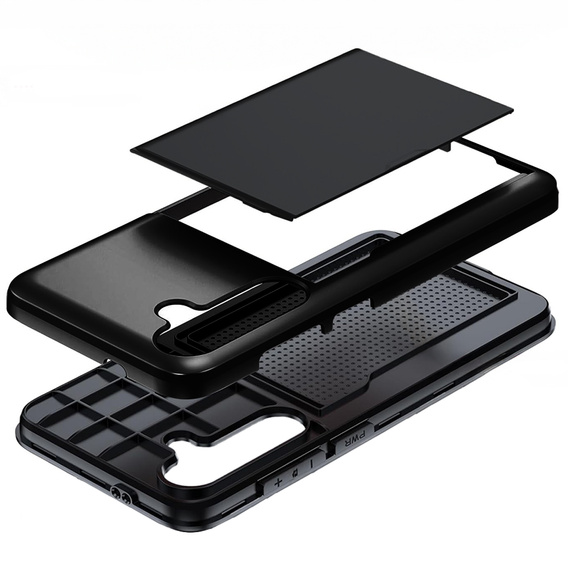 Huse pentru Samsung Galaxy A36 5G, Sliding Card Holder, negru