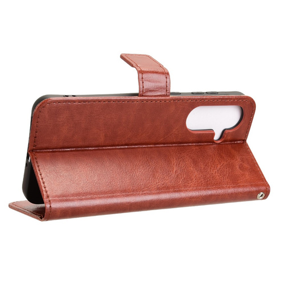 Cu clapetă pentru Samsung Galaxy A56, Crazy Horse Wallet, maro