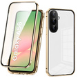 Husa pentru Samsung Galaxy A56, Magnetic Dual Glass, de aur