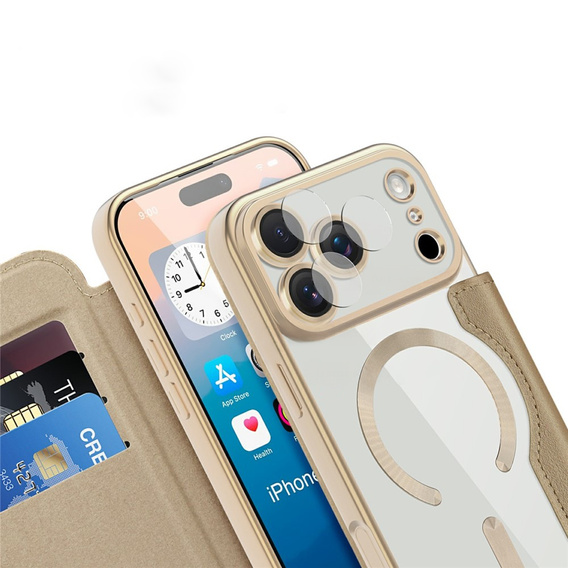 Carcasă RFID Wallet MagSafe flip cu protecție pentru camera foto pentru iPhone 17 Pro Max