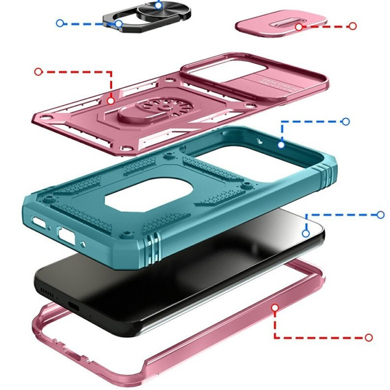 Carcasă pentru Samsung Galaxy A54 5G, capac pentru lentile glisante, verde