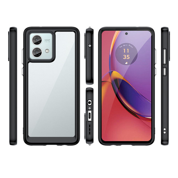 Huse pentru Motorola Moto G84 5G, Fusion Hybrid, transparent / negru