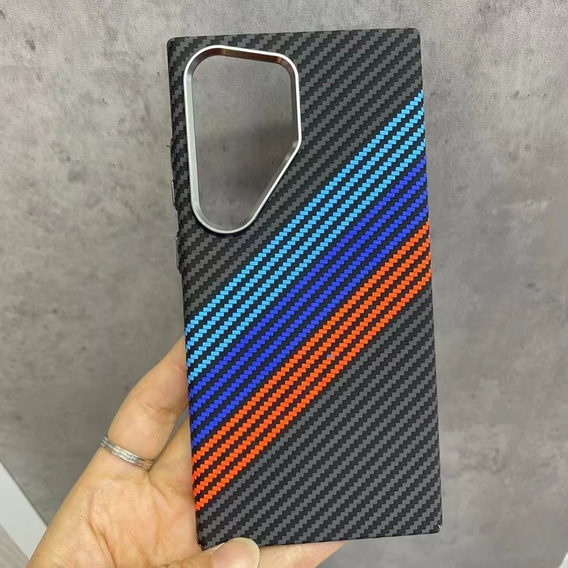Carcasa pentru Samsung Galaxy S23 Ultra, Carbon Fiber MagSafe, albastru închis