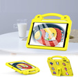 Husă pentru copii pentru iPad 10.2" 2021/2020/2019 (9/8/7 gen.) / Air 10.5" 2019 (3 gen.), Cute Patterns, cu suport, galben