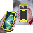 Husă pentru iPhone 13, R-JUST CamShield Slide, armată, galben / negru