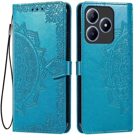 Cu clapetă pentru Realme C61, Mandala, albastru