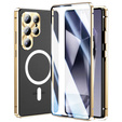 Carcasa Magnetic Dual Glass MagSafe pentru Samsung Galaxy S25 Ultra, de aur