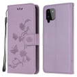 Cu clapetă pentru Samsung Galaxy A22 LTE, Butterfly, violet deschis
