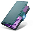 Husă pentru Infinix Note 50 Pro, ERBORD Glossy Litchi, portofel cu clapetă, verde
