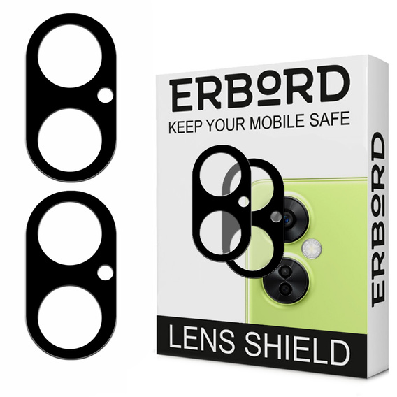 2x ERBORD sticlă călită ERBORD pentru camera pentru OnePlus Nord CE 3 Lite 5G, negru