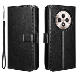 Cu clapetă pentru Oppo Reno 12FS / 12F, Crazy Horse Wallet, negru