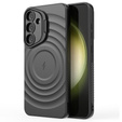 Husă pentru Samsung Galaxy S25+ Plus, Ripple Kickstand, pentru MagSafe, negru