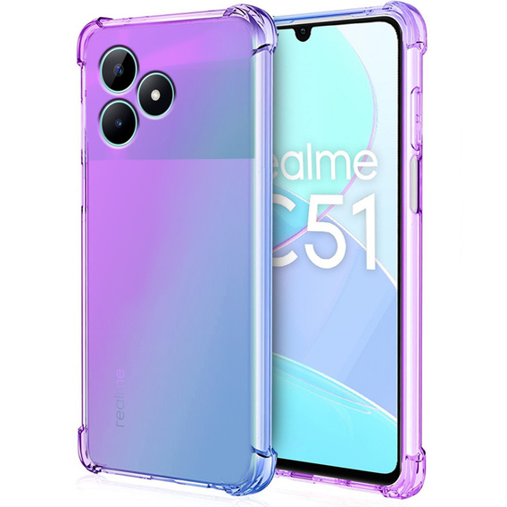 Husa pentru Realme C51, Gradient Dropproof, Violet / albastru