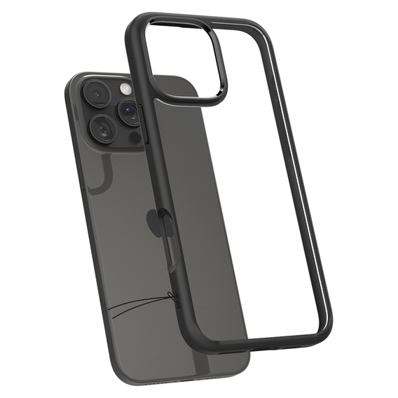Carcasa Spigen pentru iPhone 16 Pro Max, Ultra Hybrid, transparent / negru + sticlă temperată 9H