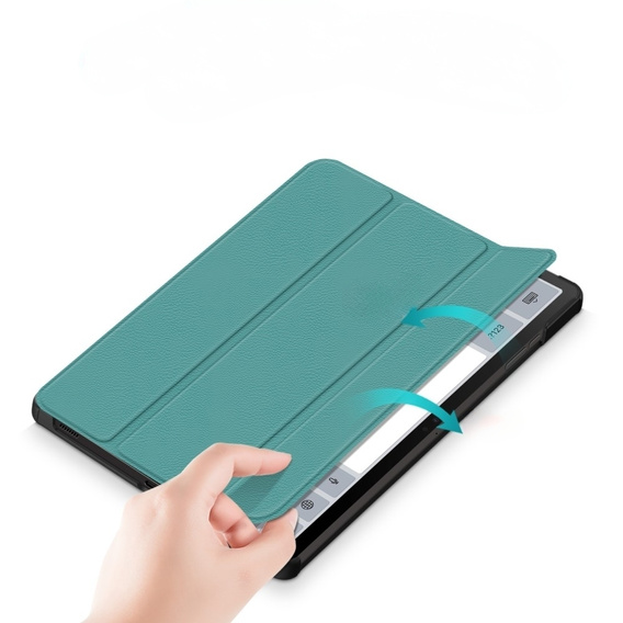 Husă pentru Samsung Galaxy Tab S9 FE+ Plus, Smartcase cu spațiu pentru stylus, verde