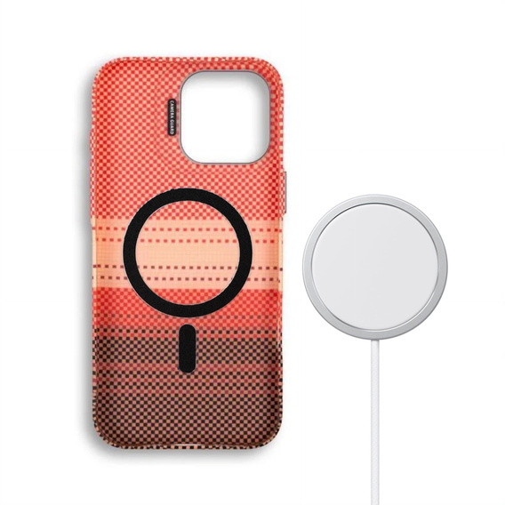 Carcasă pentru iPhone 15 Pro, cadru Kickstand, pentru MagSafe, Sunset Orange
