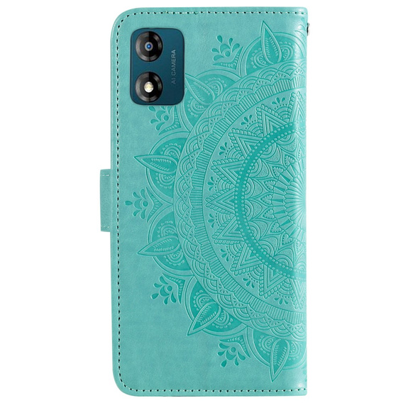 Cu clapetă pentru Motorola Moto E13, Mandala Flower, verde