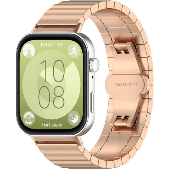 Brățară din oțel pentru Huawei Watch Fit 4 / 4 Pro / 3, roz