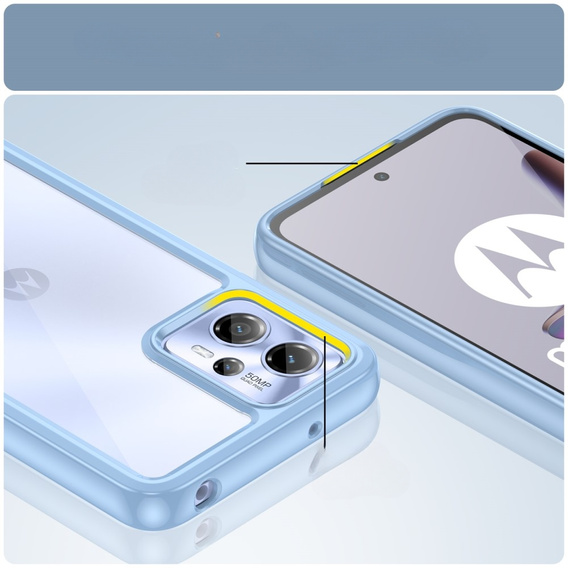 Huse pentru Motorola Moto G13 / G23, Fusion Hybrid, transparent / albastru