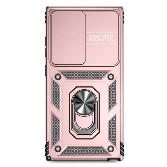 Husă blindată pentru Samsung Galaxy S24 Ultra, CamShield Slide, roz rose gold