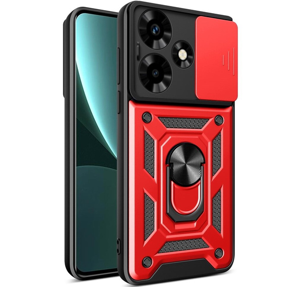 Husă blindată pentru Infinix Hot 30, CamShield Slide, roșu