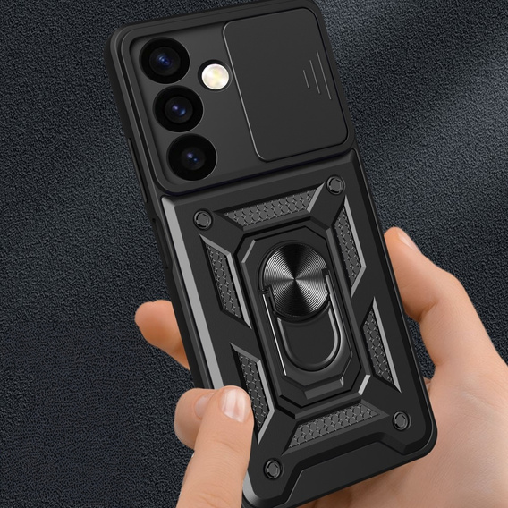 Husă blindată pentru Samsung Galaxy S24, CamShield Slide, negru