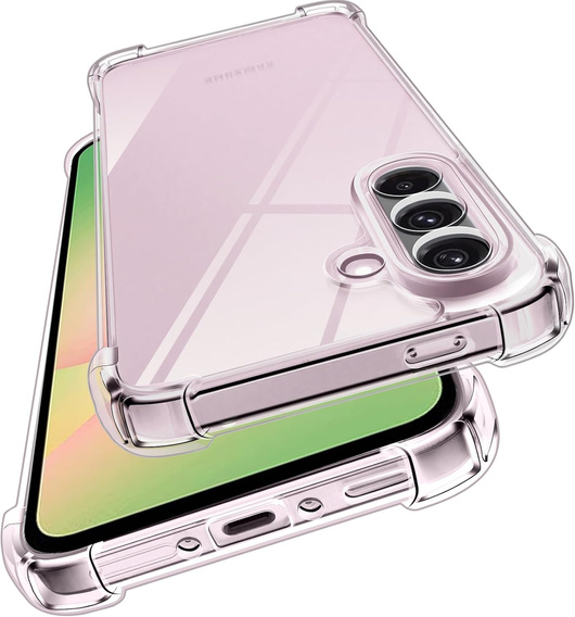 Carcasă pentru Samsung Galaxy A56, Erbord Dropproof, transparentă + Sticlă