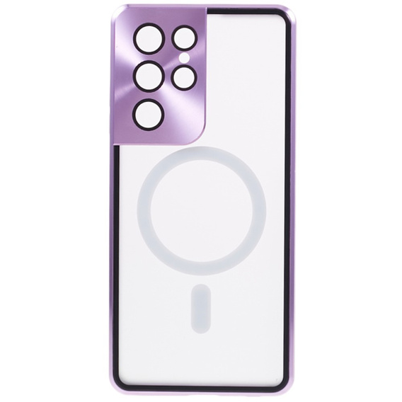Carcasa Magnetic Dual Glass MagSafe pentru Samsung Galaxy S21 Ultra, violet