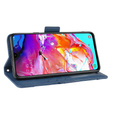 Cu clapetă pentru Samsung Galaxy A20s, Card Slot, albastru închis