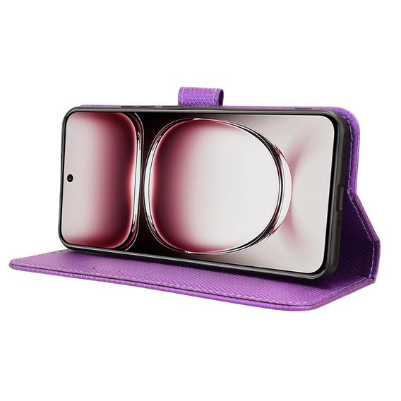 Cu clapetă pentru Oppo Reno 12, Wallet Smart Magnet, violet