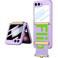 Husă pentru Galaxy Z Flip 5, Strap Cover, violet/portocaliu