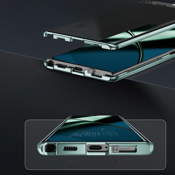 Husa pentru OnePlus 11 5G, Magnetic Dual Glass, verde
