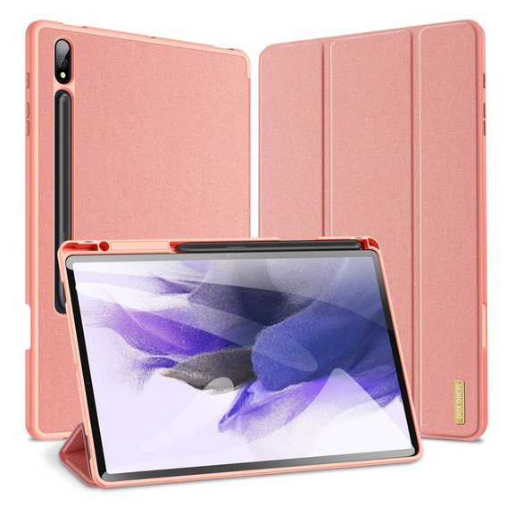 Husă pentru Samsung Galaxy Tab S9+ 12.4", Dux Ducis Domo, roz rose gold