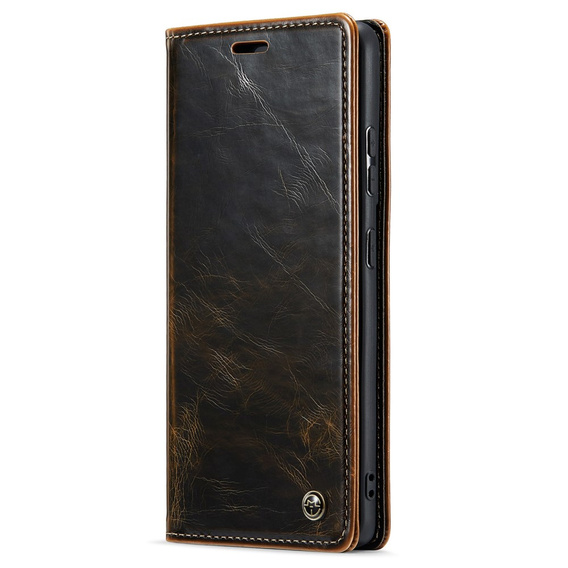 Carcasă flip CASEME pentru Samsung Galaxy S21 Ultra 5G, Waxy Textured, cafea