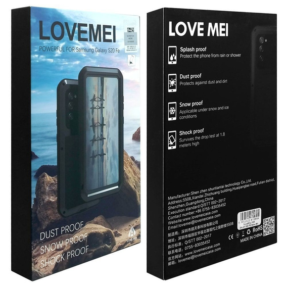 Love Mei Huse pentru Samsung Galaxy S20 FE 4G/5G, armored with glass, roșu