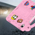 Husă pentru copii pentru iPad mini 8.3" 2021 (6 gen.) / iPad mini 8.3" 2024 (7 gen.), Cute Patterns, cu suport, roz
